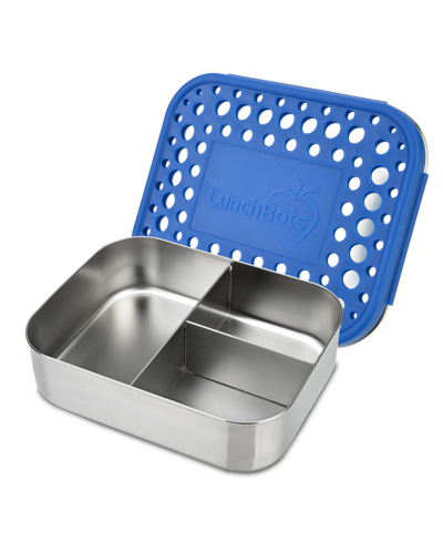 Lunchbots Stainless Steel Bento Lunch Box 3 Sections In Blue Dots