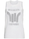 Sacai Mesh Vest With Front Motif In White