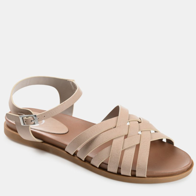 Journee Collection Women's Kimmie Strappy Flat Sandals In Brown