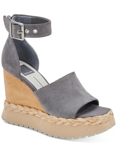 Dolce Vita Parle Womens Suede Ankle Strap Wedge Sandals In Multi