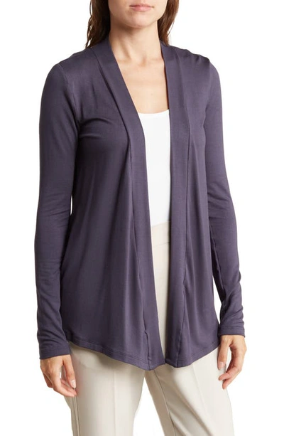 Renee C Jersey Cardigan In Dark Cement