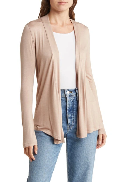 Renee C Jersey Cardigan In Taupe