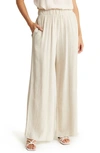 Renee C Wide Leg Linen Blend Pants