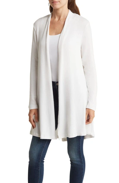 Renee C Brushed Knit Open Front Cardigan In Ivory