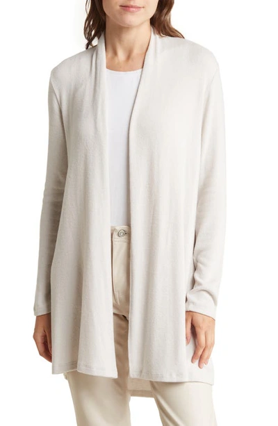 Renee C Brushed Knit Open Front Cardigan In Oyster