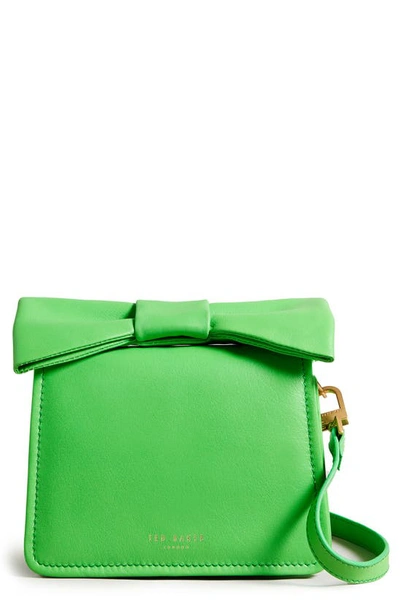 Ted Baker Mini Niasina Knot Bow Crossbody Bag In Green