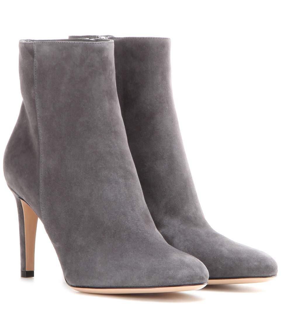 Gianvito Rossi Stilo Suede Ankle Boots In Lapis | ModeSens