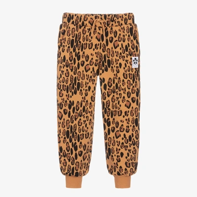 Mini Rodini Kids' Girls Brown Cotton Leopard Joggers