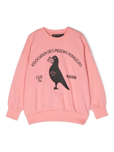 Mini Rodini Kids' Girls Pink Pigeon Cotton Sweatshirt