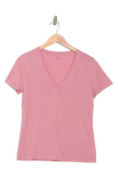 Madewell V-neck Short Sleeve T-shirt In Weathered Berry