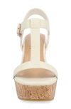 Journee Collection Matildaa Tru Comfort T-strap Platform Wedge Sandal In Bone