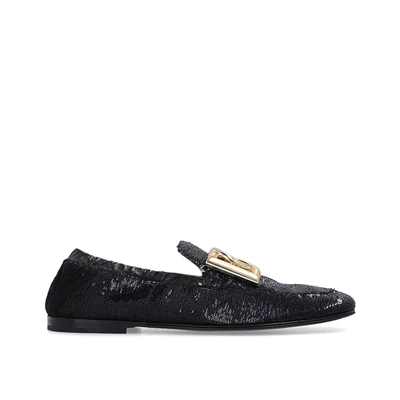 Dolce & Gabbana Ariosto Paillettes Loafers In Black