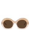 Loewe Curvy 55mm Gradient Round Sunglasses In Shiny Pink Brown