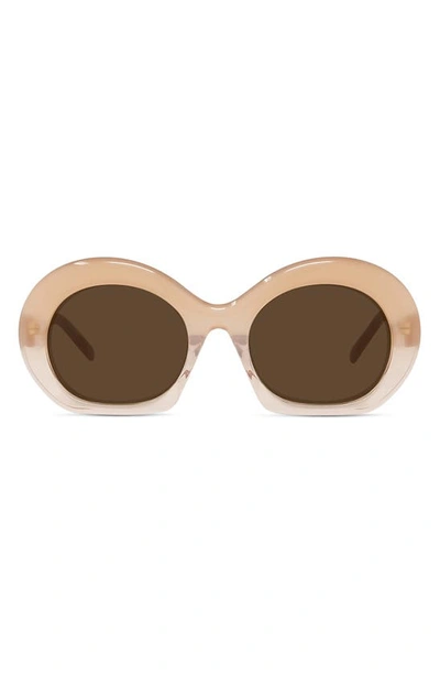 Loewe Curvy 55mm Gradient Round Sunglasses In Shiny Pink Brown