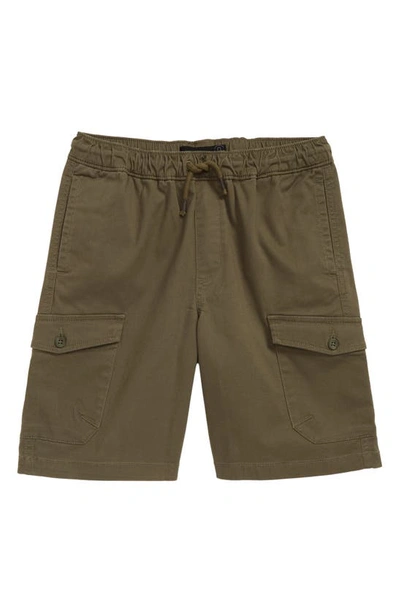 Treasure & Bond Kids' Stretch Cotton Pull-on Cargo Shorts In Olive Sarma