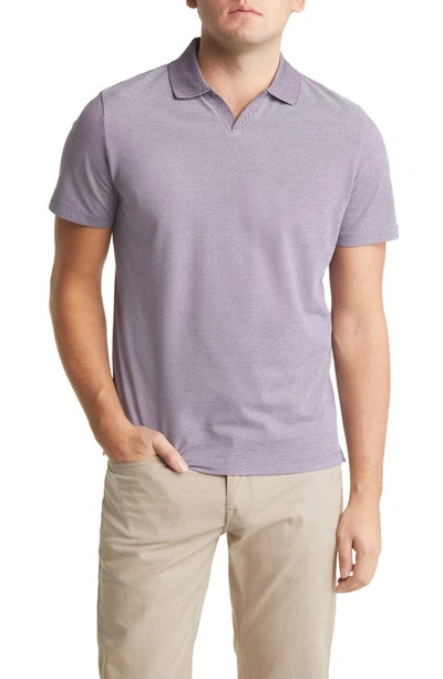 Robert Barakett Farnsworth Short Sleeve V-neck Piqué Polo In Purple