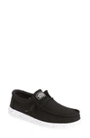 Hey Dude Wally Slub Canvas Slip-on Shoe In Black