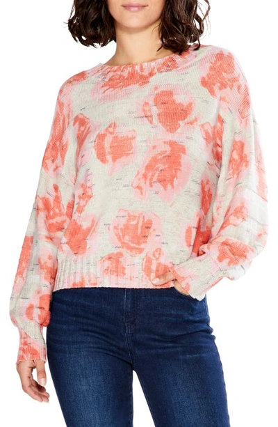 Nic + Zoe Rosy Sunset Crewneck Sweater In Pink