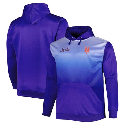Profile Royal New York Mets Fade Sublimated Fleece Pullover Hoodie
