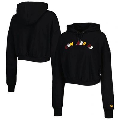 The Wild Collective Black Washington Commanders Cropped Pullover Hoodie