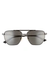Bottega Veneta Aviator Sunglasses In 001 Shiny Black