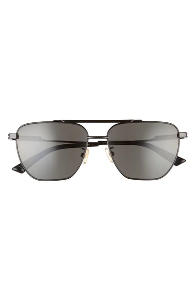 Bottega Veneta Aviator Sunglasses In 001 Shiny Black