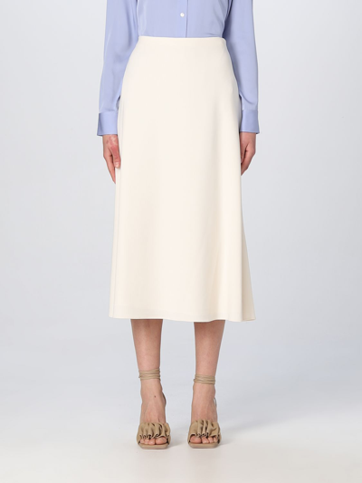 Theory Viscose Midi Skirt In Ivory