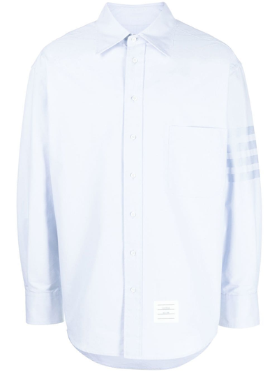 Thom Browne Logo Shirt In Blue