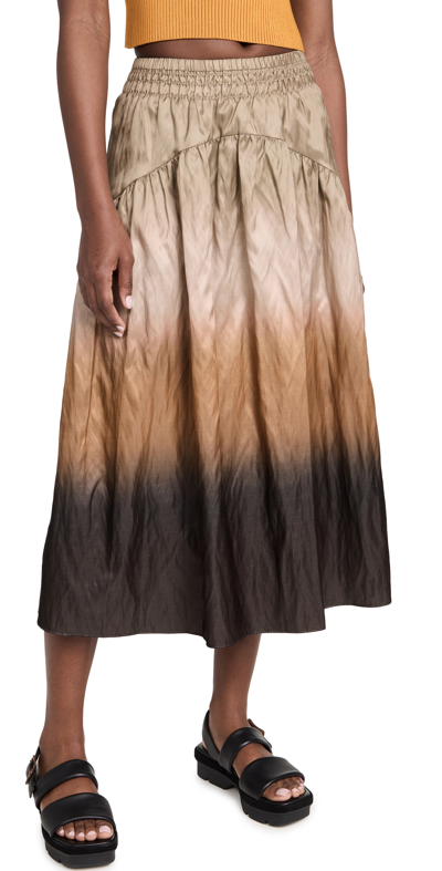 Vince Metallic Dip Dye Cotton Blend Skirt In Multi-colour