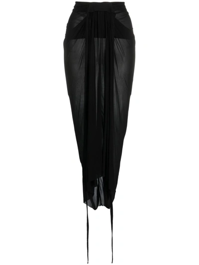 Rick Owens Jersey Skirt In 09 Black