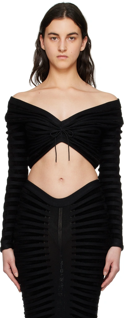 Alaïa Alaia 3d Velvet Top Tops In Black