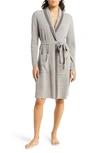 Barefoot Dreams Tipped Ribbed Robe In Dove Grey Mineral