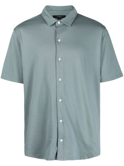 Vince Men's Solid Pima Cotton Sport Shirt In Teal Pool