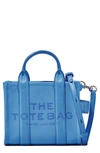 Marc Jacobs The Leather Micro Tote In Spring Blue/silver