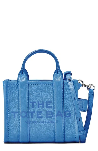 Marc Jacobs The Leather Micro Tote In Spring Blue