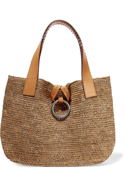 Michael Kors Janey Large Raffia And Leather Tote