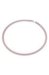 Swarovski Matrix Round Cut Crystal Tennis Necklace, 16 In Pink