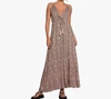 Elan V Neck Maxi Dress In Brown