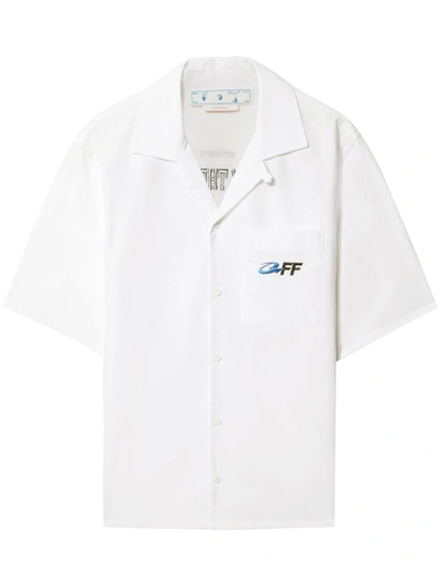 Off-white Exact Opp-print Short-sleeved Shirt In White,black