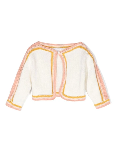 Chloé Babies' Cotton Knitted Cardigan In White