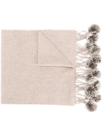 N•peal Fur-bobble Knitted Scarf