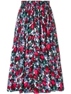 Marni Pleated Floral Skirt In Multi