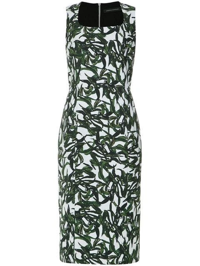 Andrea Marques Foliage Print Shift Dress In Est Folhagem Areia