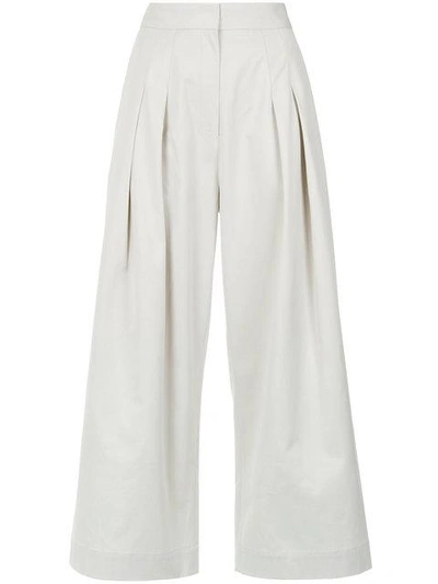 Andrea Marques Pleated Cropped Trousers - Areia