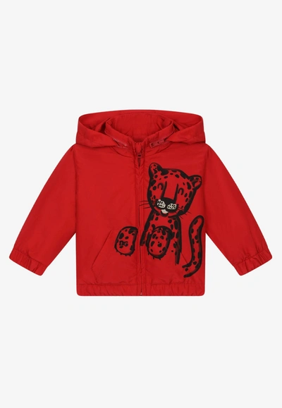 Dolce & Gabbana Baby Boys Leopard Print Jacket In Red