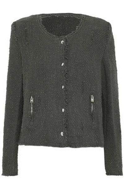 Iro Woman Agnette Cotton-bouclé Jacket Anthracite