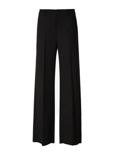 Valentino Straight-leg Tailored Wool Trousers In Black