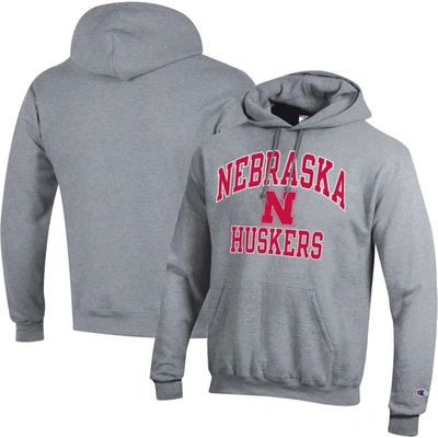 Champion Heather Gray Nebraska Huskers High Motor Pullover Hoodie