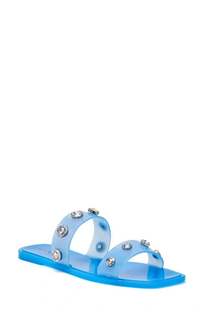 Katy Perry The Geli Embellished Slide Sandal In Blue