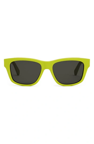 Celine Monochroms 55mm Square Sunglasses In Shiny Yellow Smok